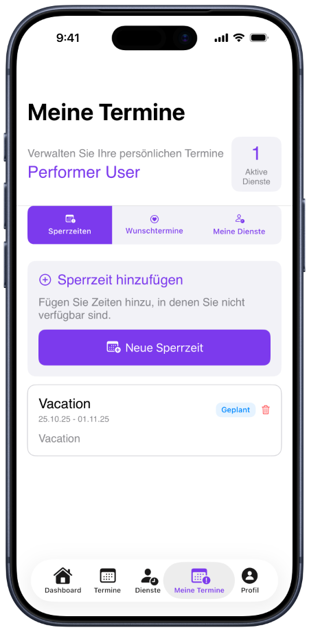 iOS App - Meine Termine